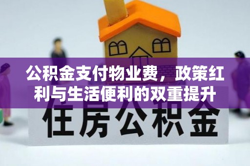 白银公积金支付物业费，政策红利与生活便利的双重提升