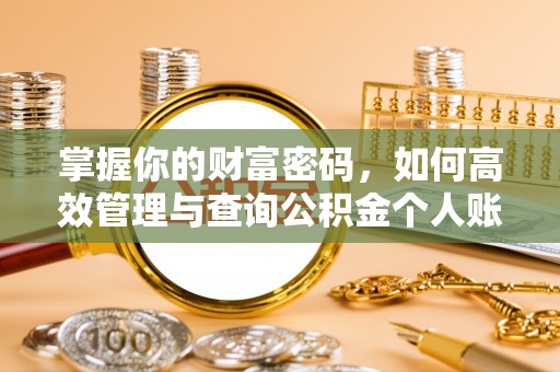白银掌握你的财富密码，如何高效管理与查询公积金个人账户信息
